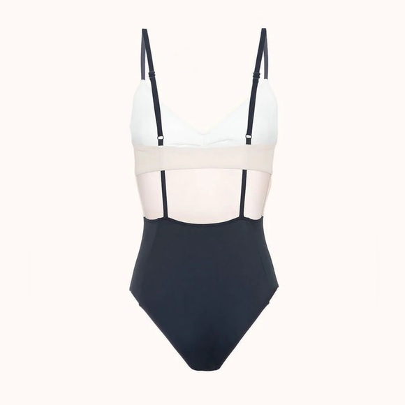 LIVELY Colorblock Ruched Low Back One-Piece Swimsuit Bathing Suit - Picture 4 of 14